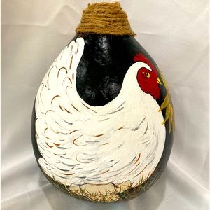Large Farmhouse hand painted gourd